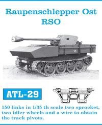 ATL-29 FRIULMODEL Металлические траки Германия, Raupenschlepper Ost RSO (в наборе + два ведущих коле