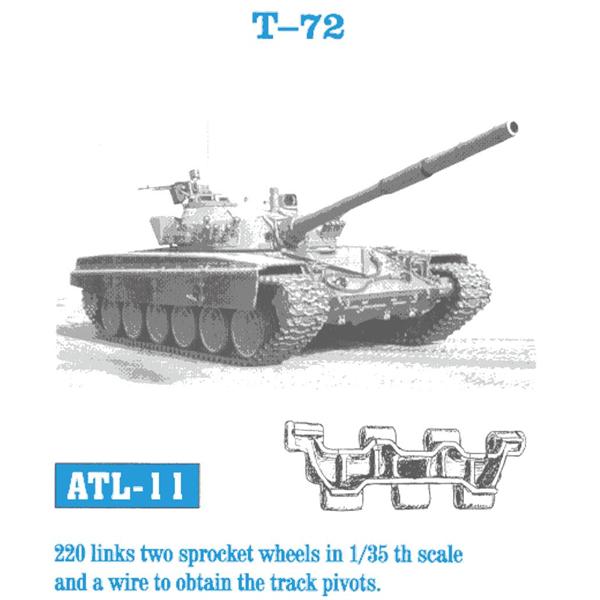 ATL-11 FRIULMODEL Металлические траки к Советскому танку Т-72 Масштаб 1/35