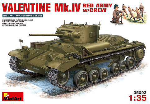 Сборная модель 35092 MiniArt Valentine Mk.4 Red Army w/Crew