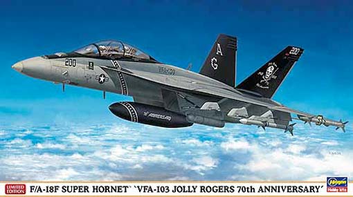 Сборная модель 02081 Hasegawa Самолет F/A-18F SUPER HORNET VFA-103 JOLLY ROGERS 70TH ANNIVERSARY 