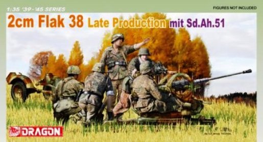 Сборная модель 6546 Dragon Германская зенитная пушка 2 cm FlaK 38 Late Production mit Sd.Ah.51 