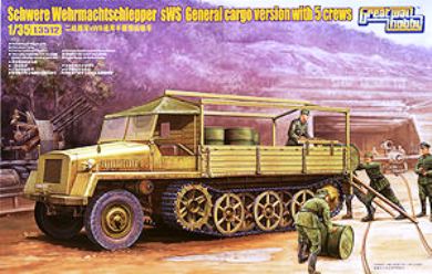 Сборная модель L3512 Great Wall Hobby Немецкий полугусеничный транспортёр (5 фигур в наборе)