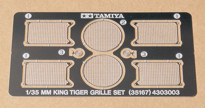 35167 Tamiya Набор металлических решеток радиатора для танка KING TIGER Масштаб 1/35
