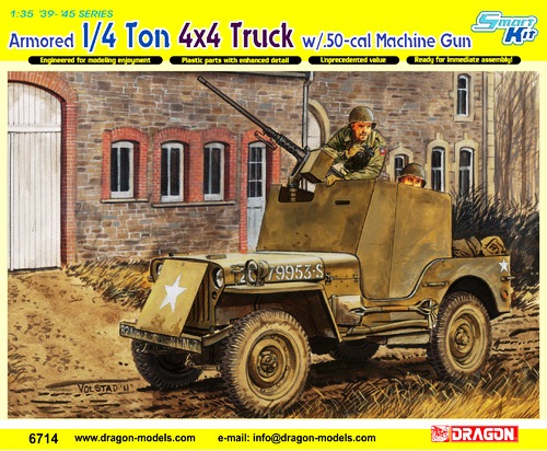 Сборная модель 6714 Dragon Бронеавтомобиль 1/4 Ton 4x4 Truck w/.50-cal Machine Gun 