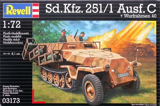 Сборная модель 03173 Revell Немецкий БТР Sd.Kfz. 251/1 Ausf. C w/ launchframe 40 