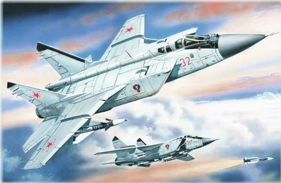 Сборная модель 72151 ICM Российский истребитель-перехватчик МиГ-31 "Foxhound" 