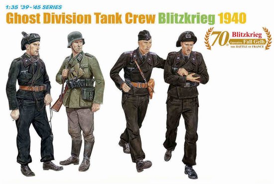 6654 Dragon Германский экипаж танка "Призрачной дивизии" (Блицкриг, 1940 год, 4 фигуры) Масштаб 1/35