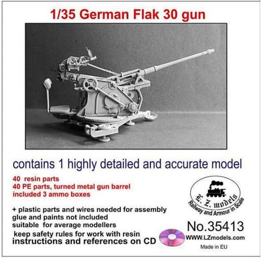 Сборная модель 35413 L.Z.Models German Flak 30 gun (смола)