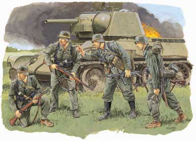 6153 Dragon Гермаские солдаты (Украина, лето 1943 года, 4 фигуры) Масштаб 1/35
