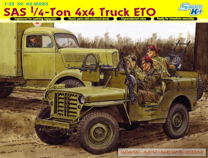 Сборная модель 6725 Dragon Джип спецназа SAS 1/4-Ton Truck ETO 