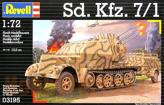  Сборная модель 03195 Revell Полугусеничный тягач Sd Kfz 7/1 с зенитным орудием  