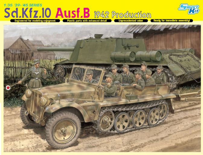 Сборная модель 6731 Dragon Немецкий тягач Sd.Kfz.10 Ausf.B (1942 год) 