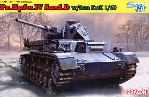 Сборная модель 6736 Dragon Германский танк Pz.Kpfw.IV Ausf.D w/5cm L/60 