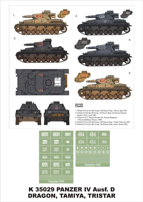 K35029 Montex Набор масок для танка Panzer IV.D (Tamiya, Dragon) Масштаб 1/35