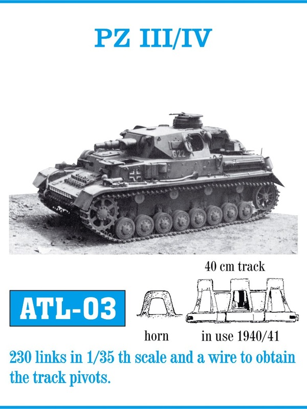 ATL-03 FRIULMODEL Металлические траки к Германским танкам PZ III/IV (1940-1941год) Масштаб 1/35
