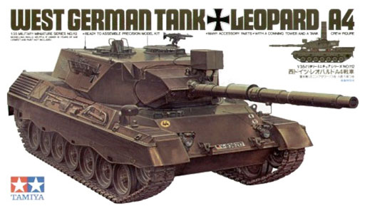  Сборная модель 35112 Tamiya Западно-германский танк LEOPARD А4 (1 фигура) 