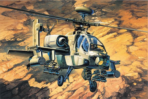 Сборная модель  207210 Моделист Ударный вертолет ВВС США АН-64А «Апач» 