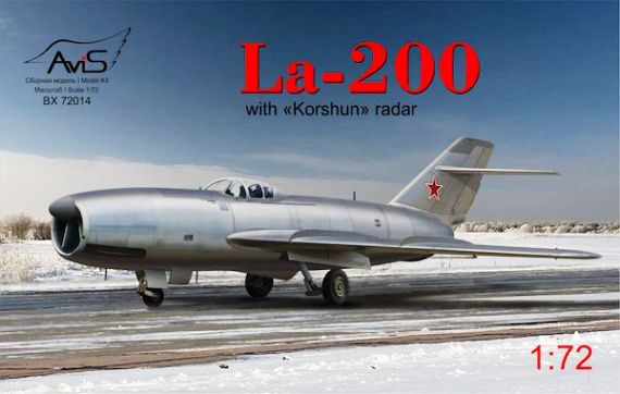 Сборная модель 72014 Avis Самолет Ла-200 с радаром "Коршун" 