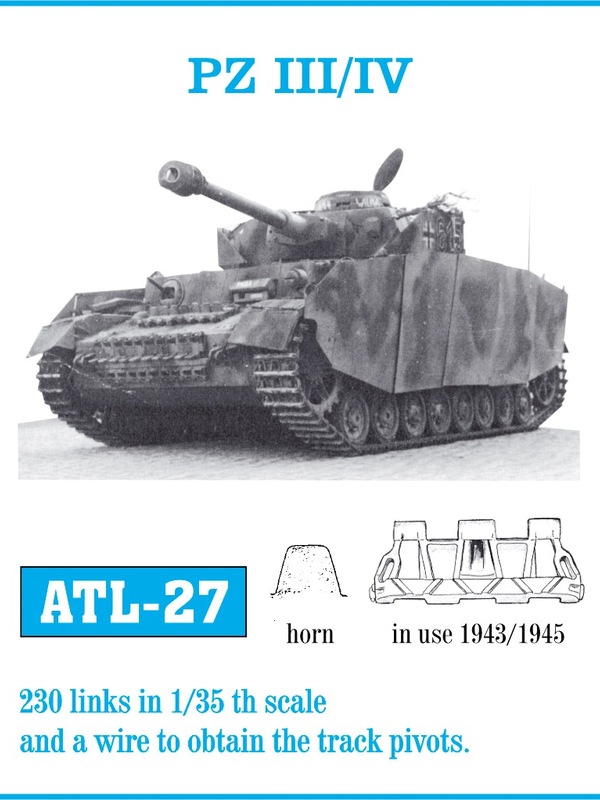 ATL-27 FRIULMODEL Металлические траки к Германским танкам PZ III/IV (1943-1945год) Масштаб 1/35