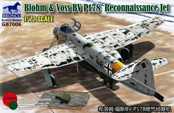 Сборная модель 7006 Bronco Models Самолет Blohm & Voss BV P178 Reconnaissance Jet 
