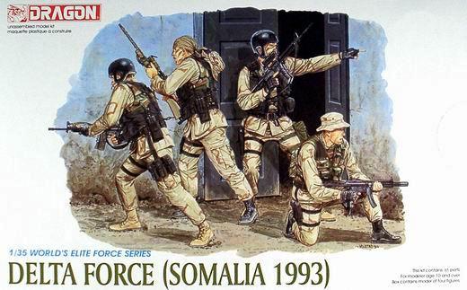 3022 Dragon Команада американского спецназа "Дельта" (Сомали, 1993 год, 4 фигуры) Масштаб 1/35