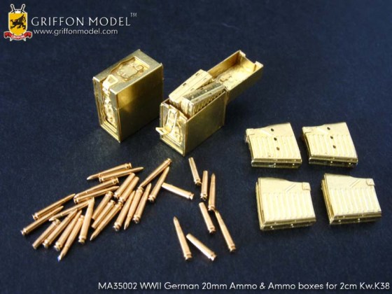 MA35002  Griffon Model WW II German 20mm Ammo&Ammo Boxes