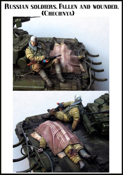 EM35117 Evolution Miniatures Российские солдаты, погибший и раненый, Чечня (2 фигуры) Масштаб 1/35