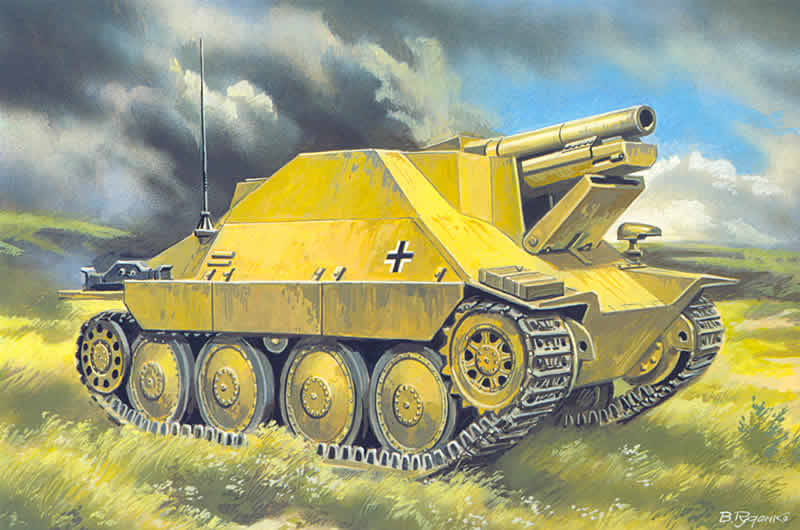Сборная модель 354 UM Немецкая 15-см пушка SIG-33/2 на Jagdpanzer 38(t)  