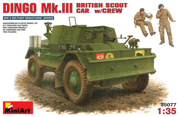 Сборная модель  35077 MiniArt ДИНГО Мк.3 Британский бронеавтомобиль с экипажем