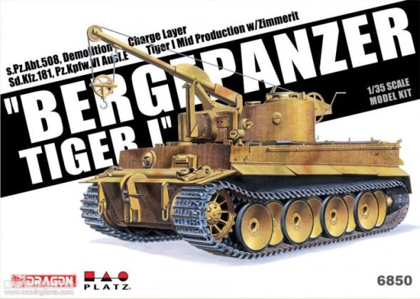 Сборная модель 6850 Dragon Ремонтно-эвакуационная машина Bergepanzer Tiger I (средняя версия с циммеритом) 