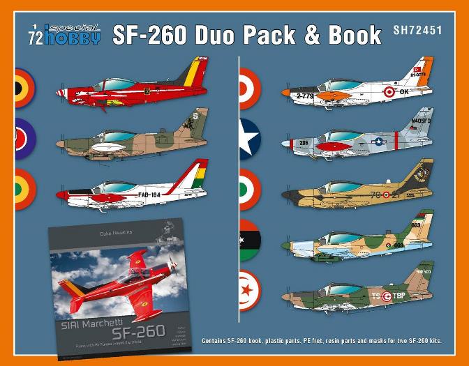 72451 Special Hobby Самолеты SIAI-Marchetti SF-260 Duo Pack & Book 1/72