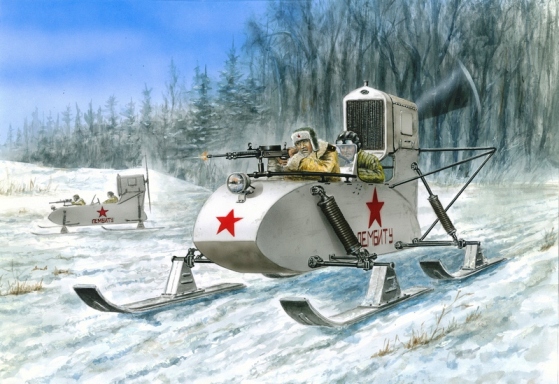 Сборная модель  303562 Моделист Боевые аэросани РФ-8 