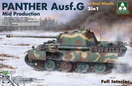 2120 Takom German Tank Panther Ausf.G Mid production w/ Steel Wheels 2 in 1 1/35