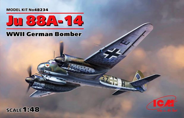 Сборная модель 48234 ICM Германский бомбардировщик Ju 88A-14 