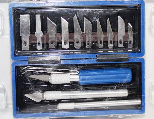 4012 JAS Набор ножей с цанговым зажимом (алюминий, 3 ножа и 13 лезвий)