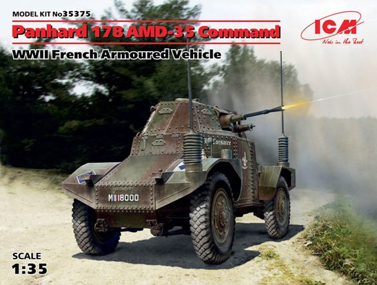 Сборная модель 35375 ICM Французский бронеавтомобиль Panhard 178 AMD-35  