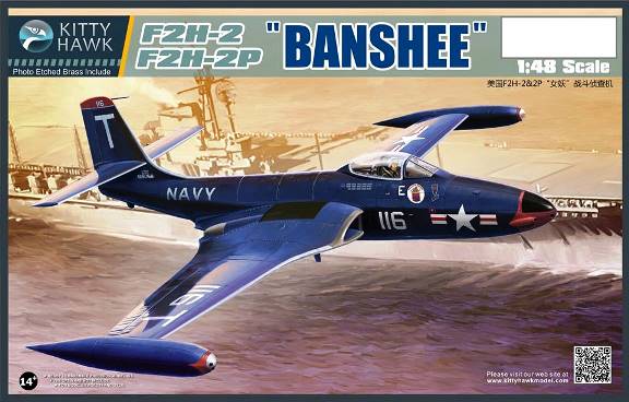 KH80131 Kitty Hawk Самолет F2H-2/2P "Banshee" Масштаб 1/48