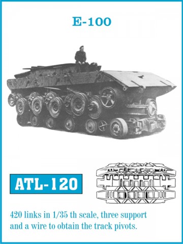 ATL-120 FRIULMODEL Металлические траки к танку Е-100 Масштаб 1/35