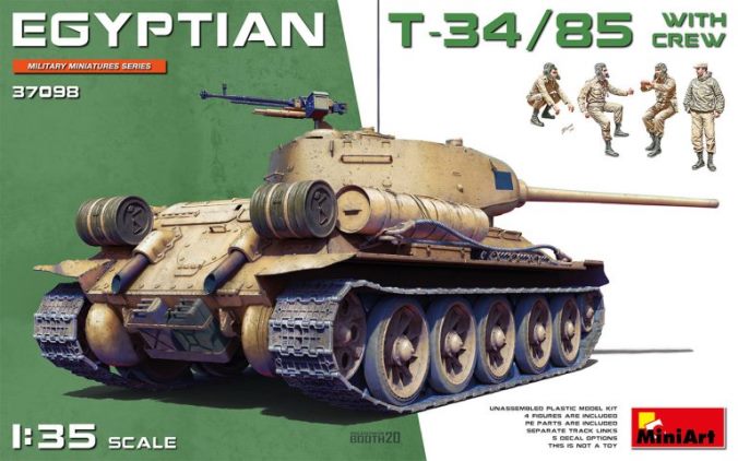 37098 MiniArt Танк T-34/85 вооруженных сил Египта с экипажем (5 фигур) 1/35