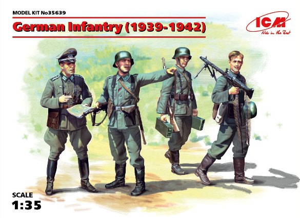 35639 ICM Германская пехота (1939-1942гг, 4 фигуры) Масштаб 1/35