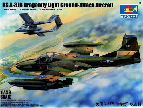 Сборная модель 02889 Trumpeter Самолет A-37B Dragonfly Light Ground Attack Aircraft  A-37B