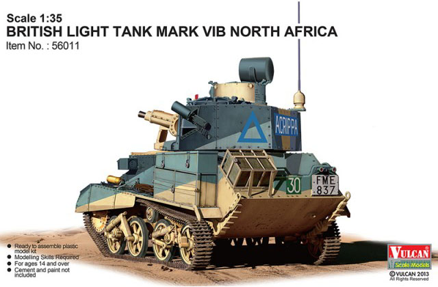 Сборная модель 56011 VULCAN Британский легкий танк MK. VI B (Северная Африка) 