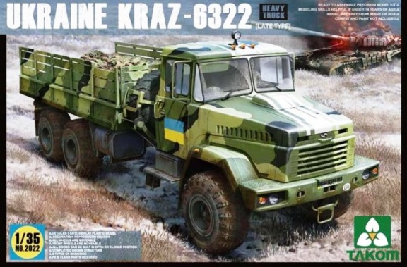 Сборная модель  2022 Takom Ukraine KrAZ-6322 Heavy Truck (late type)