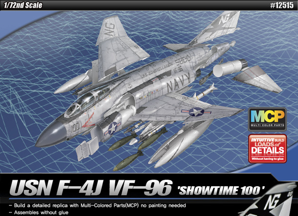  Сборная модель 12515 Academy Американский самолет USN F-4J "show time 100"  