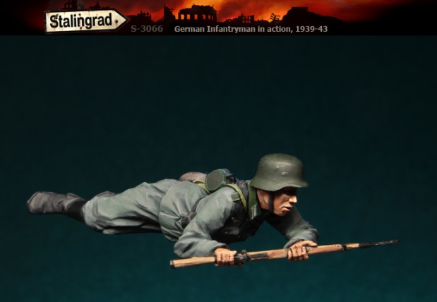 3066 Stalingrad Германский пехотинец, 1939-43гг (смола) Масштаб 1/35