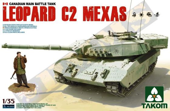 Сборная модель 2003 Takom Канадский танк Leopard C2 Mexas (фигура в комплекте)