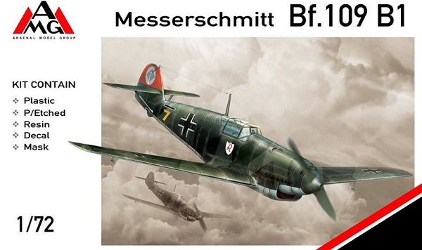 Сборная модель 72403 AMG Самолет Messerschmitt Bf.109 B1 