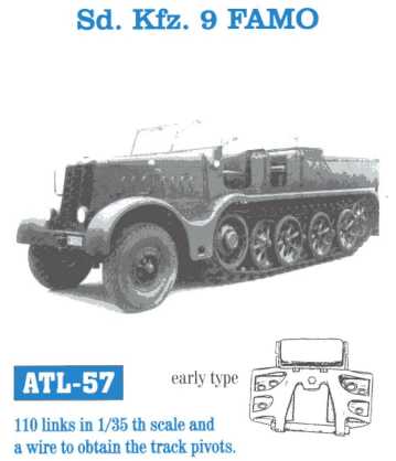 ATL-57 FRIULMODEL Металлические траки к тягачу Sd.Kfz.9 FAMO (ранняя модификация) Масштаб 1/35
