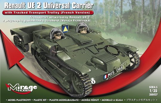 Сборная модель 355027 Mirage Hobby Танкетка Renault UE 2 Universal Carrier Carrier with Tracked Transport Trolley