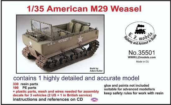Сборная модель 35501 L.Z.Models American M29 Weasel (смола) 